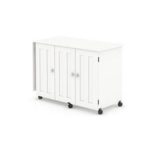 Sauder Sewing Table Craft Cart Foldable Storage White