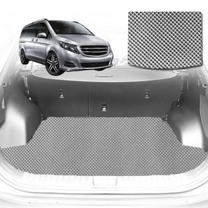 6D Diamond Car Boot Mat for Mercedes-Benz V-Class (3rd Gen, W447)2014-Current-Cargo Mat-Grey-Outback GT