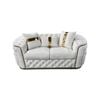 Elegant 2 Seater Sofa Plush Velvet Fabric in Beige Colour
