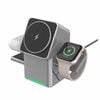 3-in-1 Magnetic Wireless Charger – 180° Motorized Rotation FOD Protection Charges Phone/Earphones/Watch ﻿