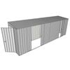 Build-A-Shed 1.2 x 6.0 x 2.0m Skillion Double with Single Sliding Side Doors Shed - Zinc