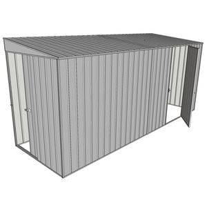 Build-a-Shed 1.5 x 4.5 x 2m Sliding Door Tunnel Shed with Side Door - Zinc