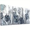 3pcs Blue Floral  Print 100% Australian Made 3 x 60x90cm  (Stretched)