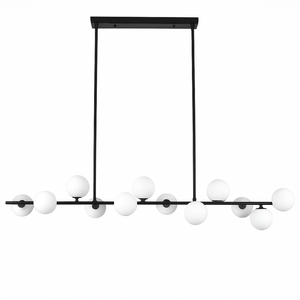 Eli & Co. Lighting Mid-Century 15 Globe Linear Pendant Ceiling Light 1.5m - Black