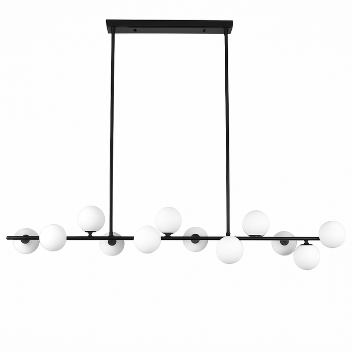 Eli & Co. Lighting Mid-Century 15 Globe Linear Pendant Ceiling Light 1.5m - Black