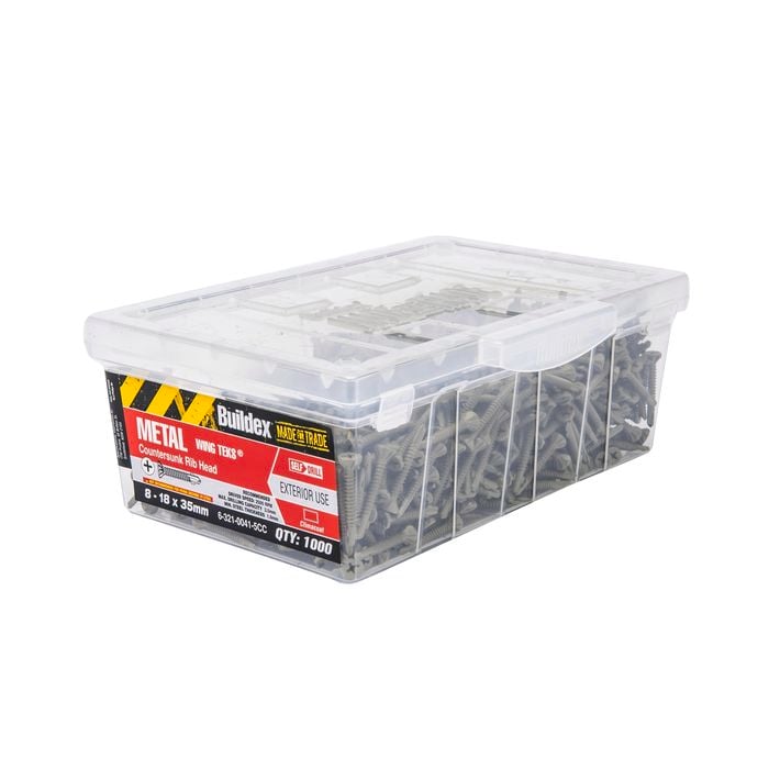 Buildex 8-18 x 35mm Climacoat Metal Wing Tek Screws - 1000 Box