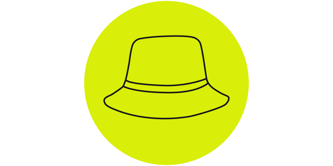 Graphic of a hat on a green background