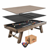 TOPONE Alisi 7FT/8FT 3-IN-1 Multi-Functional Table/Pool Table/Table Tennis Table/Dining Table Black Felt - 7FT TABLE