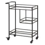 Tempa Bradley 86cm Iron/Glass Bar Cart Drink Storage - Black