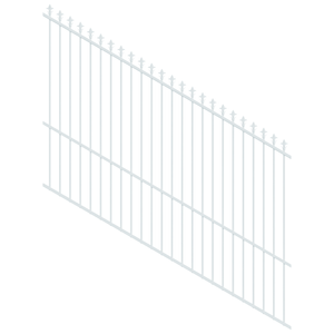 ProtectorAl 1201-2400W x 1800H Pearl White Spear Top Pool Fence Panel Raked 16-30º