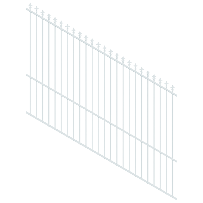 ProtectorAl 1201-2400W x 1800H Pearl White Spear Top Pool Fence Panel Raked 16-30º