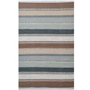 Handwoven Woollen Durrie Rug - Clay 6254 - Peach Multi - 110x160cm