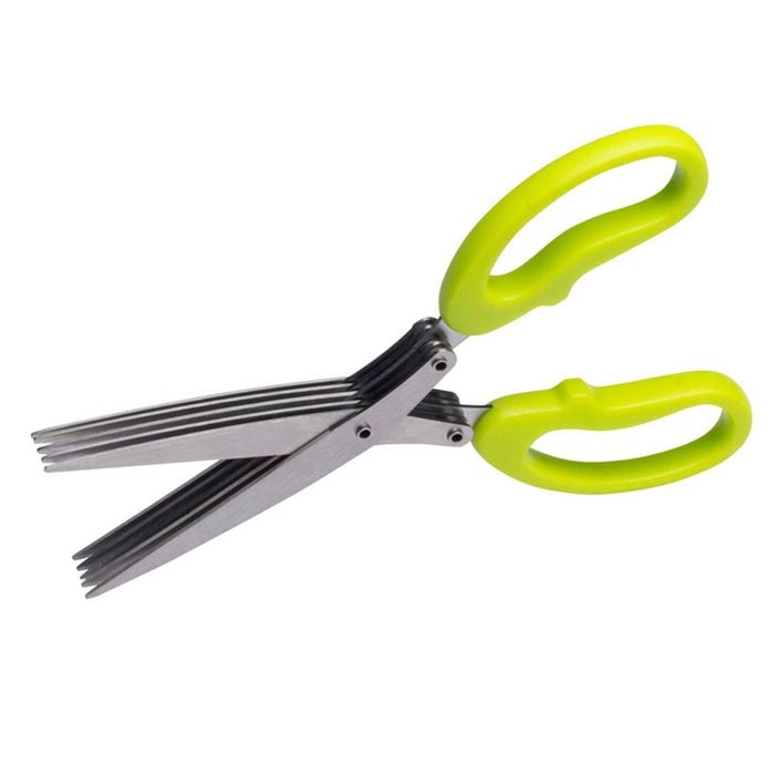 Cuisena 5-blades Stainless Steel Herb Scissors Kitchen Cutting Shears Green