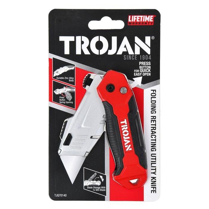 Trojan Folding Retractable Utility Knife