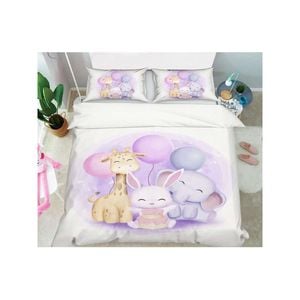 3D Giraffe Rabbit Elephant 122 Bed Pillowcases Quilt Queen Size
