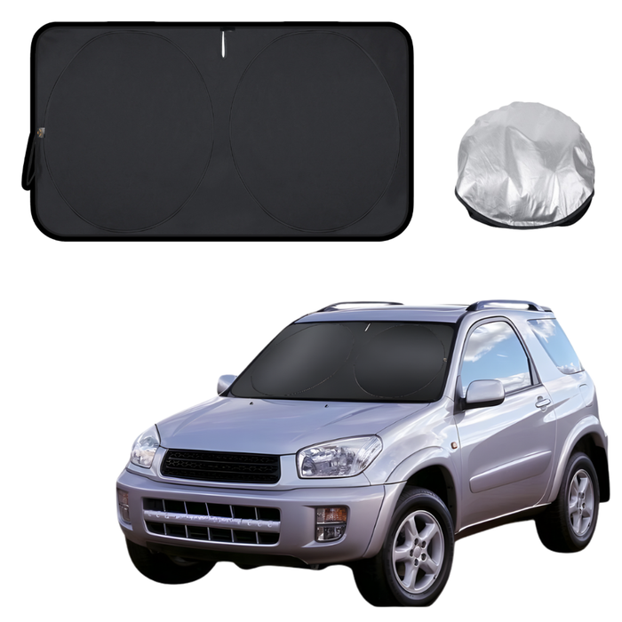 Front Windscreen Sun Shade for Toyota RAV4 2000 - 2005 4-Door (XA20) - Standard 150 x 85 cm - Black