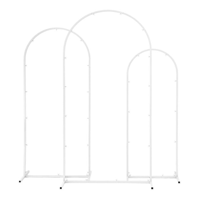 Wedding Arch Backdrop Stand Set Of 3 Metal Wedding Arched Frame White,stable Balloon Arch Standfor Wedding, Baby Shower