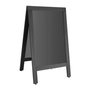 Olympia Pavement Board Black Wooden Frame 500x850mm Sandwich Board Chalkboard A-frame