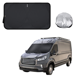 Front Windscreen Sun Shade for LDV Deliver 9 Van 2019 - Current - XL 160 x 100 cm - Black