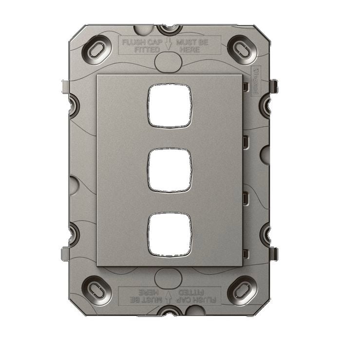 Arteor Cover Plate Grid 3 Gang Magnesium