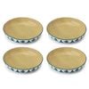 4PK Mikasa Leafy Pattern Ceramic Bowl Round Dinnerware 21cm Green
