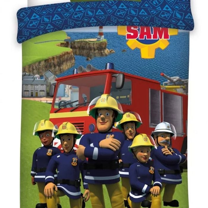 Fireman Sam Firefighter Cotton Quilt Cover Set - Single Bed