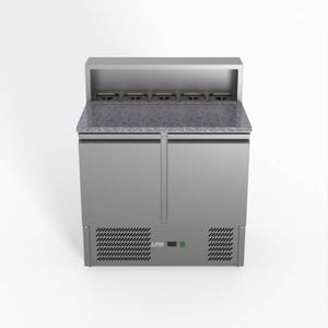 Fed-x Two Door Salad Prep Fridge With Marble Top  - Salad Bar Fridges (xgns900e)