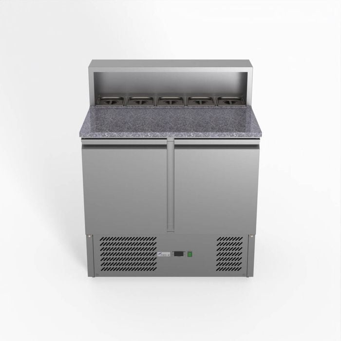 Fed-x Two Door Salad Prep Fridge With Marble Top  - Salad Bar Fridges (xgns900e)