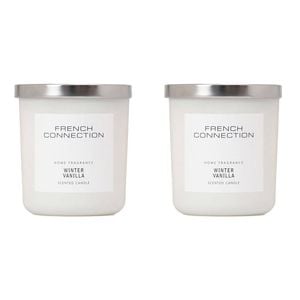 2PK French Connection Winter Vanilla 2 Wick 30hr Medium Candle 251g