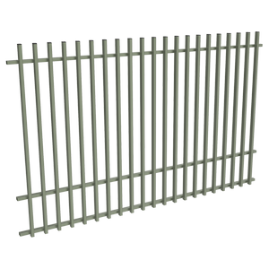 ProtectorAl 2400W x 1500H Pale Eucalypt Aluminium Batten Pool Fence Panel with Mid Rail