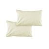 Bloomington Pair of Solid Colour Microfiber Standard Pillowcases 48x73cmx15cm (Flap) Cream