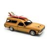 Boyle Metal Ornament Figurine 1976 Ford Xc Falcon Panelvan Car W/ Surfboard Yel