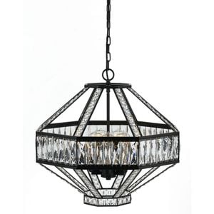 Telbix Oiled Bronze/Clear Crystal Zofio 5 Light Pendant