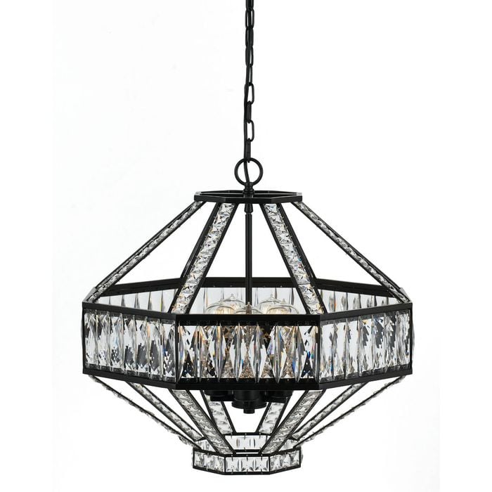 Telbix Oiled Bronze/Clear Crystal Zofio 5 Light Pendant