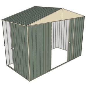 Build-a-Shed 3.0 x 1.5 x 2.3m Triple Sliding Door Narrow Shed - Green