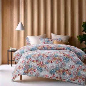 Accessorize Bedroom Collection King Amara Washed Cotton Printed Quilt Cover Set