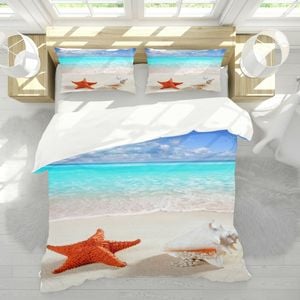 3D Orange Starfish 323 Bed Pillowcases Quilt King Single Size