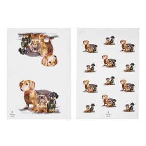 Ashdene Puppy Love Set of 2 Tea Towels - Dachshund