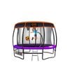 Kahuna Trampoline 12 Ft With Basket Ball Set And Roof Cover -purple