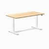 Desky Dual Sit To Stand Bamboo Desk 1500x750mm White Frame
