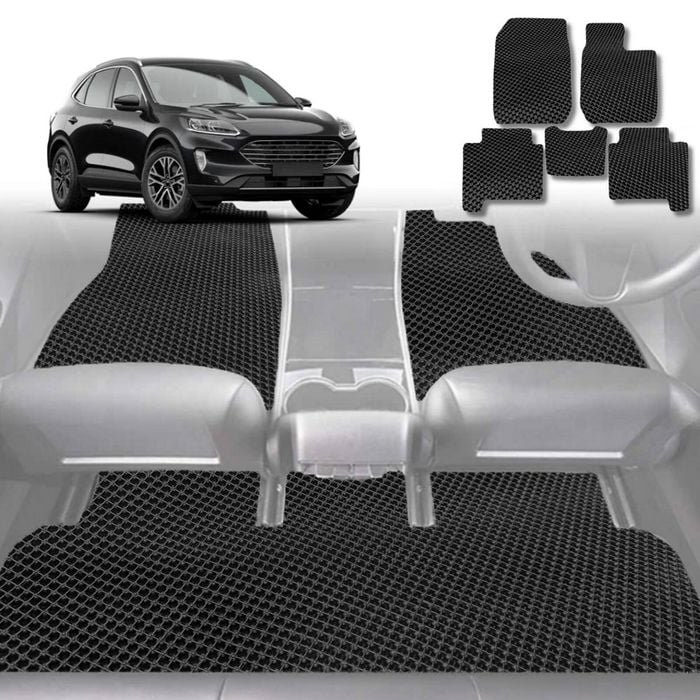 6D Diamond Car Floor Mats for Ford Escape 2020-Current-Full Set-Black-Outback GT
