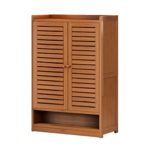 Lauft Shoes Cabinet Storage Rack Louvered Door 5 Tier Shelves Shoe Rack Organise