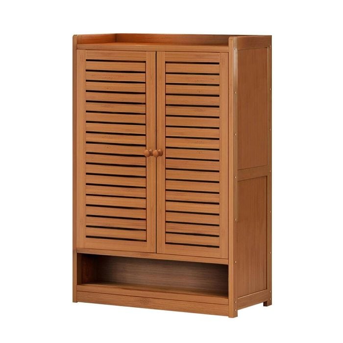 Lauft Shoes Cabinet Storage Rack Louvered Door 5 Tier Shelves Shoe Rack Organise