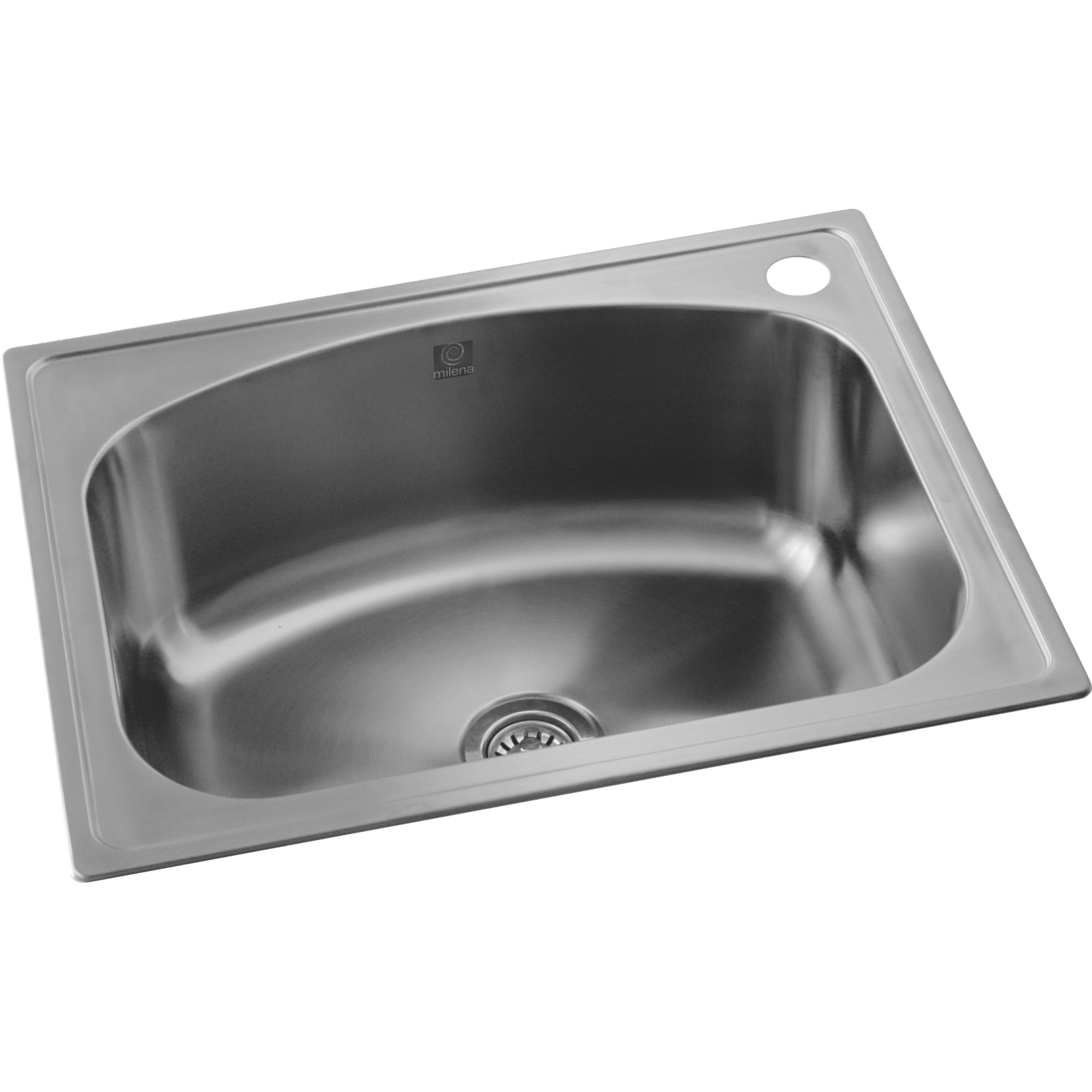 Milena 35L Stainless Steel Euro Inset Laundry Trough With Right Tap Hole product image