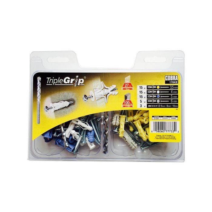 Cobra Assorted 176KE Triple Grip Anchor Kit - 50 Pack