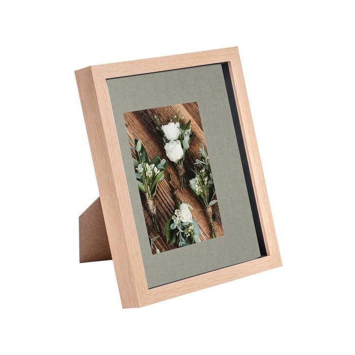 Nicola Spring Shadow Box Frame - 8 x 10" with 4 x 6" Mount - Light Wood