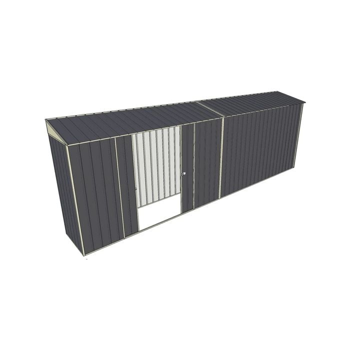 Build-a-Shed 0.8 x 6 x 2m Skillion Shed with Double Sliding Side Doors - Grey