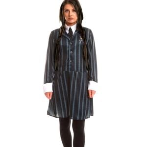Striped Plus Size Womens Nevermore School Uniform Costume - Xlarge