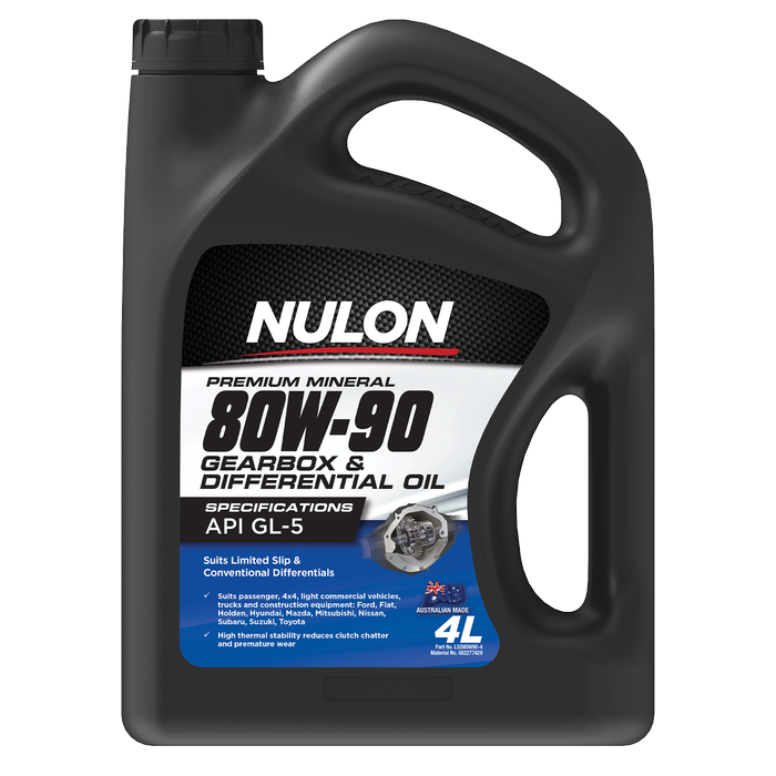 Nulon 4L 80W-90 Manual Gearbox And Differential Oil