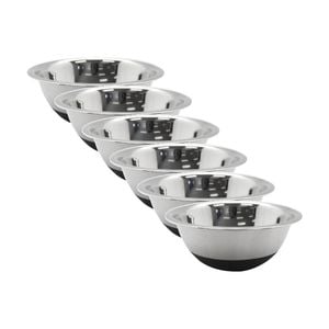6x Lemon And Lime Stainless Steel Food Cooking Mixing Bowl Silicone Base 20cm